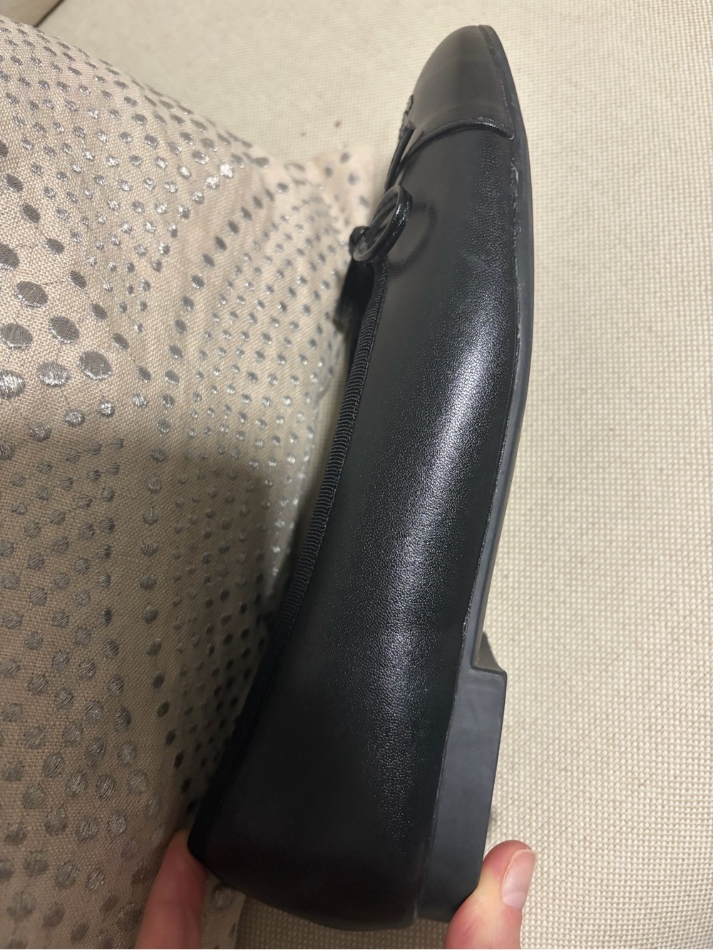 Quiet Luxury Black Logo-Accent Slip-On Loafer